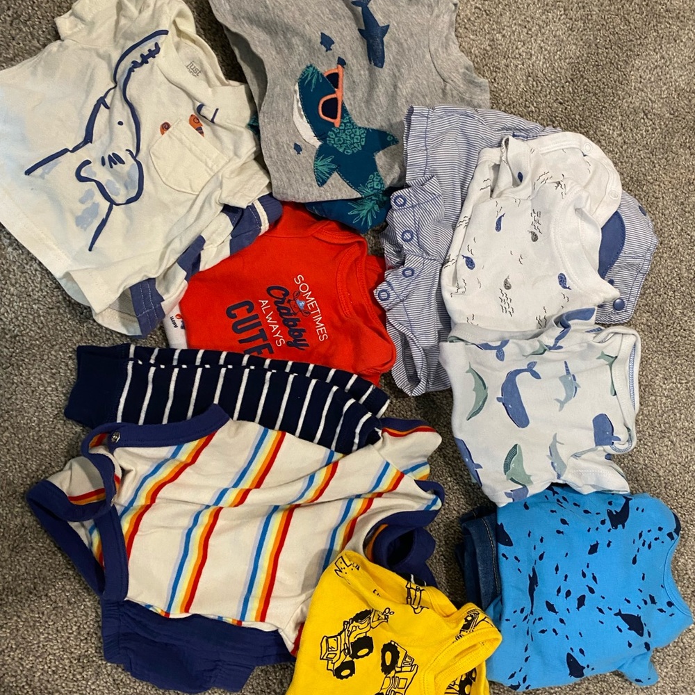 Lot of 8 Newborn Boy Outfits